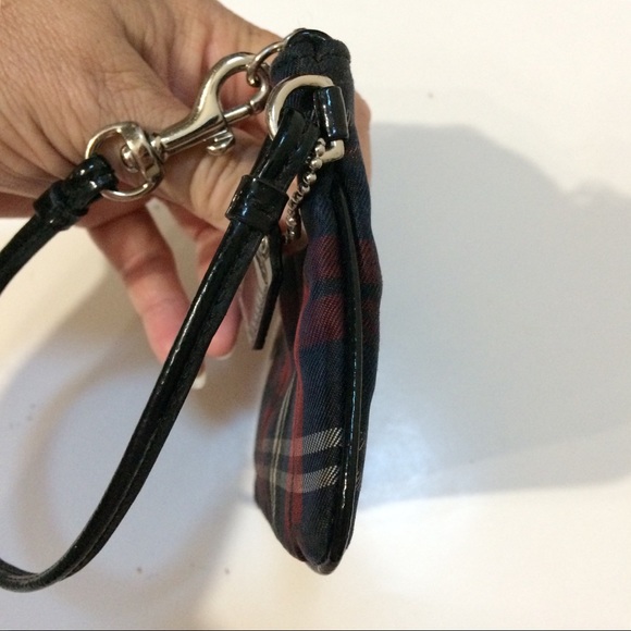 Coach Poppy Tartan Plaid Small Wristlet - Picture 7 of 15